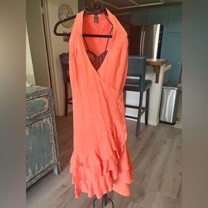 Ralph Lauren wrap dress. Melon color size 4
